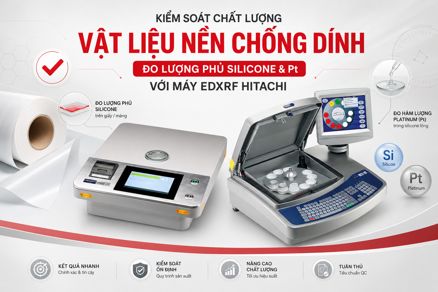 Kiểm soát chất lượng vật liệu nền chống dính bằng máy EDXRF Hitachi LAB-X5000 và X-Supreme8000