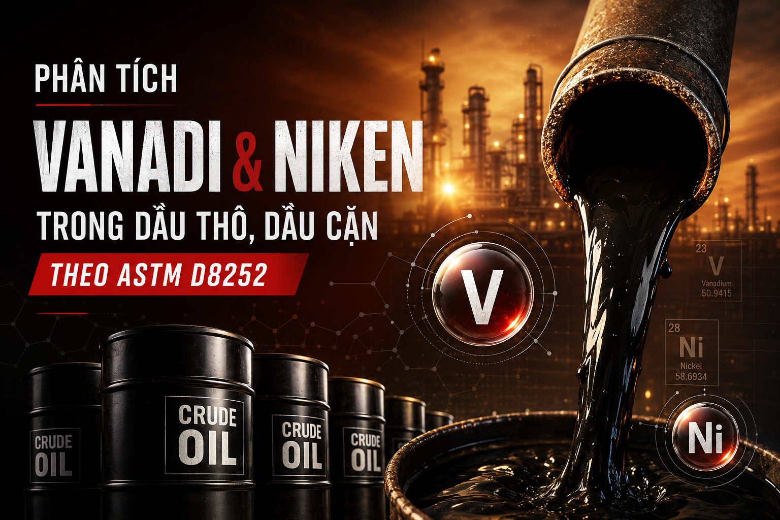 Vì sao cần phân tích vanadi và niken trong dầu thô, dầu cặn theo ASTM D8252?