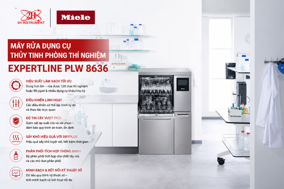 Đánh giá máy rửa dụng cụ thủy tinh phòng thí nghiệm Miele ExpertLine PLW 8636