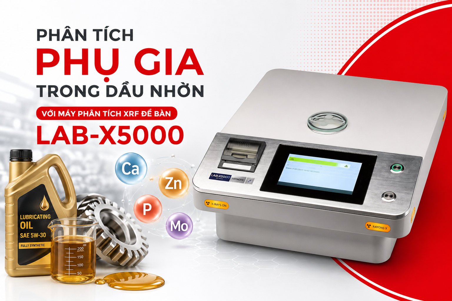 Phân tích phụ gia trong dầu nhờn bằng XRF LAB-X5000